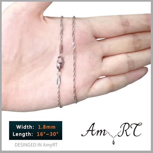 Jewelry 2mm Titanium Steel Silver Singapore Chain Necklaces for Women 16 to 30 in - size: 26 in