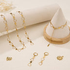 KYUNHOO 4 Meters Heart Chains for Jewelry Making Gold Plated Stainless Steel Chain Bulk on Spool for Women Make Crafts with Lobster Clasps Jump Rings - color: Heart Gold