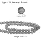 uxcell Matte Crystal Glass Beads 6mm Synthetic Frosted Shining Semi-Precious Round Loose Beads Synthetic Moonstone for Jewelry Making DIY Bracelet, Gray Silver - color: Gray Silver, size: 6mm