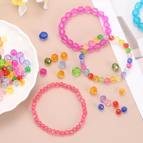 MECCANIXITY 400pcs Czech Faceted Bicone Beads 8mm Glass Spacer Bead Bulk for Jewelry Making & DIY Craft, Pink - color: Pink