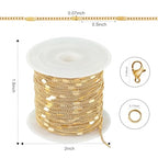 Kyutong 32.8 Feet Gold Plated Jewelry Making Chain on Spool Thin Flat Curb Chains Solid Stainless Steel Jewelry Chain for Necklace DIY with Jewelry Accessories - color: Flat Curb Gold