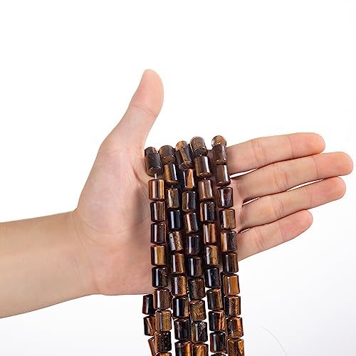 Natural Yellow Tiger Eye Cylinder Tube Beads 10x14mm 38cm/str Loose Semi Gemstone Stone Beads for Making Bracelets Necklace - color: Yellow Tiger Eye