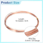 uxcell 99.99% 26 Gauge 0.4mm Pure Copper Wire 10m/33 ft Soft Craft Copper Wire Tarnish Resistant Jewelry Wire for Jewelry Making Beading DIY Crafts Supplies, Copper - size: 26 Gauge 0.4mm