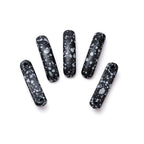 5PCS Natural Snowflake Stone Rectangle Curved Beads Gemstone Pendants Connectors for DIY Bracelet Neclace Jewelry Making - color: Snowflake