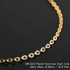 UMAOKANG 33 Feet Gold Plated Chains for Jewelry Making Flat Cable Chain Link Spool DIY Craft Earring Bracelet Necklace Chain Bulk with Lobster Clasps Jump Rings Pinch Clip Clasp - color: Gold Cross