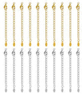 20 PCS Gold and Silver Necklace Extenders for Women Gold Plated Chain Extenders for Necklace Bracelet Anklet with Lobster Clasps - color: Flat Water Droplet