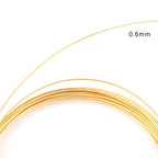 BEADIA 18K Gold Plated Wire 0.6mm 5 Meters Bead Cord for Bracelet Necklace Charm Beading Jewelry Making Findings - size: 0.6mm, style: 18K Gold