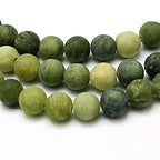 Perlin Taiwan Jade Gemstone Round Beads Taiwan Jade Frosted Semi-Precious Gemstones Jewellery Beads Green Natural Stone for DIY Crafts Making Necklace Bracelet Earrings Accessories (6 mm - 18 Pcs) - size: 6mm, 18 Stück
