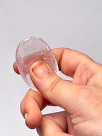Selenite Worry Stone – Genuine Polished Palm & Thumb Stone for Clarity, Energy Cleansing & Crown Chakra – Travel Gift Crystal - color: Selenite