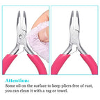 SPEEDWOX Mini Bent Nose Pliers, 3" Chain Nose Pliers with Pink PVC Handle, Jewelry Pliers for Beading Jewelry Making Wire Wrapping DIY Craft Hobby Supplies - style: 3" Bent Nose Pliers