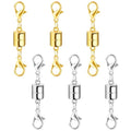 Magnetic Necklace Clasp and Closures with Double Lobster Clasp, 14K Gold and Silver Necklace Extenders for Women Magnetic Jewelry Clasps for Necklaces, Bracelet Necklace Extender(6PCS) - color: 6Pcs Gold and Silver