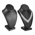 MOOCA 2 Pcs Deluxe Faux Leather Medium Necklace Chain Jewelry Display Holder, Jewelry Stand, Necklaces Display Mannequin Bust Stand, Black Faux Leather - color: 3) Black Faux Leather, 2 pieces