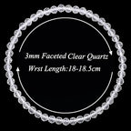 MASSIVE BEADS Natural Genuine Gemstone Beads Healing Crystal Chakra Reiki Jewelry Faceted Round Beads Bracelets 3mm - color: Clear Quartz