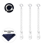 ALEXCRAFT Sterling Silver Bracelet Extender Necklace Extension Chains for Jewelry Making(2 inch) - color: B-White Gold（2 inch）