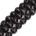 HAAMIIQII 45pcs 8mm Black Cat Eye Beads Round Loose Gemstone Beads for Jewelry Making Strand 15 Inch - color: Black, size: 8mm (45pcs)