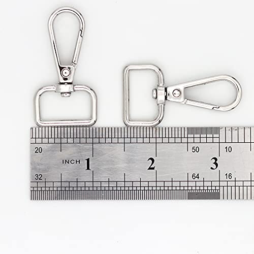 JWBIZ 16 Pcs D Ring Swivel Lobster Claw Clasp, Push Gate Snap Hooks Trigger Clips (Silver, 3/4 inch) - color: Silver, size: 3/4 inch