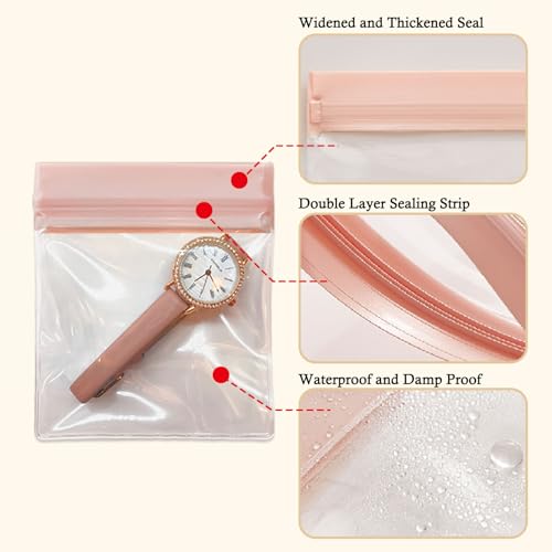 30 PCS Clear Plastic EVA Anti Tarnish Jewelry Storage Bags, Zip Ziplock Jewelry Pouches for Selling & Gift, Little Mini Travel Organizer for Ring Earing Chain Bracelet (M) - size: M(2.7"*3.9")