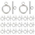 40Pcs Toggle Clasps Stainless Steel T Bar Ring Connector Closure Hook Fastener Necklace Bracelet Round Closures Jewelry Clasp for Bracelet Necklace Jewelry Making 19x14x2mm - size: 19x14x2mm