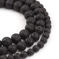 Natural Stone Beads 8mm Black Lava Polished Round Smooth Gemstone Beads for Jewelry Making 15 Inch(Black Lava,8mm) - color: Black Lava, size: 8mm