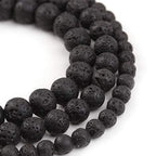 Natural Stone Beads 8mm Black Lava Polished Round Smooth Gemstone Beads for Jewelry Making 15 Inch(Black Lava,8mm) - color: Black Lava, size: 8mm