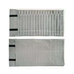 Portable Jewelry Roll Untangled Secure Necklace Travel Storage Bag Displays Holder 16 Chain (Black and Gray) - color: Black and Gray
