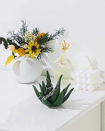 PUDDING CABIN Succulent Ring Holder, Ring Stand, Ring Display & Organizer, Cactus Aesthetic Preppy Room Decor, Birthday Gift for Women Friends, Christmas Green Room Decor - style: Cactus