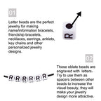 KISSITTY 240pcs Opaque Acrylic Letter R Cube Beads Bulk White Plastic Alphabet Loose Spacer Square Beads 4-5mm for DIY Name Bracelet Necklace Jewelry Crafts Making Hole: 1.8mm - color: Letter R#White and Black