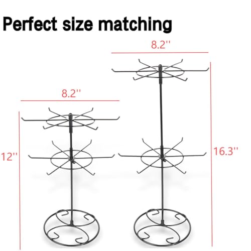 2 Tier Jewelry Display Holder,Retail Spinner Display Stand,Rotating Bracelet Storage Rack,Dressing Table,Black (2 pieces） - color: Black 2Pcs