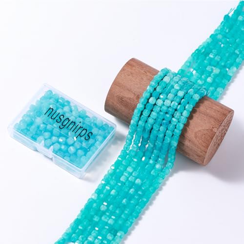 Natural Faceted Tianhe Stone Cube Beads 5-5.5mm 60pcs/str Loose Square Semi Gemstone Stone Beads for Making Bracelets Necklace Earrings - color: Tianhe Stone