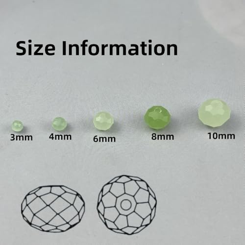 60pcs 10mm Crystal Glass Beads Faceted Rondelle Glass Spacer Beads for Bracelets Necklace Pendants Earrings Key Chains Jewelry Making(Light Green Jade) - color: Light Green Jade, size: 10mm