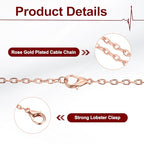 HARFINGTON 20 Pack 18 Inch Necklace Chains Bulk 2.5mm Rose Gold Plated Cable Chains with Lobster Clasps for Jewelry Making - color: Rose Gold, size: 18 Inch x 2.5mm
