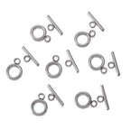 KISSITTY 20 Sets 304 Stainless Steel Round IQ Toggle Clasps & Tbar Clasps for Necklace Bracelet Jewelry Making Silver Tone
