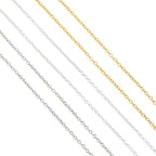 60 Feet Metal Iron Jewelry Chains 2 mm Bulk Gold and Silver Necklace Link Chains for Jewelry Making (Steel Color) - color: Steel color