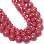 Stone Beads, 45pcs Rhodochrosite, 8mm Round Loose Beads for Jewelry Making, Bracelets, with Bag, String & Card - color: Rhodochrosite, size: 8mm