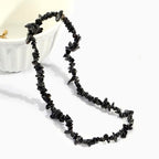 Raw Crystal Necklaces for Women 5-8mm Handmade Natural Stone Necklace Beaded Choker Necklace Healing Crystal Necklace Gemstone Necklace Raw Crystal Beaded Necklace for Her - style: Obsidian