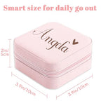 Personalized Travel Jewelry Box,Custom Leather Jewelry Case with Name,Customized Birthday Christmas Valentines Day Gifts for Women Bridesmaid Girls - color: Style 02