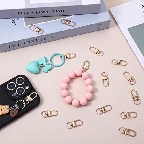 30Pcs Lobster Claw Clasps Keychain Clasp Clips Metal Swivel Lobster Clasp Hook Key Chain Hooks Gold Swivel Snap Hooks for Keychains DIY Lanyard Crafts