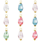 Ipotkitt 100 Pcs Colorful Glass Water Drop Charms Faceted Crystal Teardrop Bead Charms Drop Shaped Dangle Charms for DIY Earrings Necklace Jewelry Making - color: 100pcs-Big Drop Charms-20~21mm