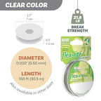 The Beadsmith Flex-Rite Beading Wire - 21-Strand Nylon-Coated Stainless-Steel Wire, 0.020" (0.50 mm) Dia, Clear, 100 ft Spool, Durable Necklace & Bracelet String, for Jewelry Making Supplies - size: .020” Dia - 100 ft