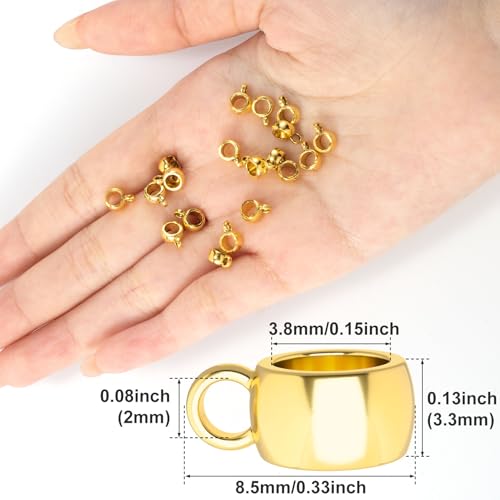 Joez Wonderful Links Bail Beads, Hypoallergenic Alloy Column Spacer Beads - color: 50 Gold, 50 Silver