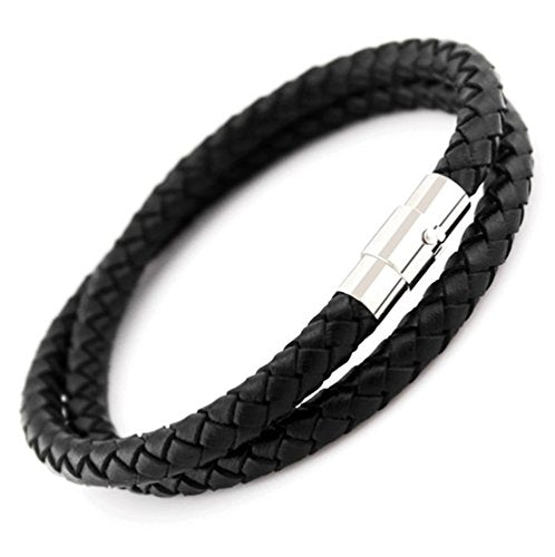 20PCS Cord End Caps for Jewelry Making, Magnetic Clasps for Leather with Locking Leather Rope Necklace/Bracelet Buckle(Silver 6mm)