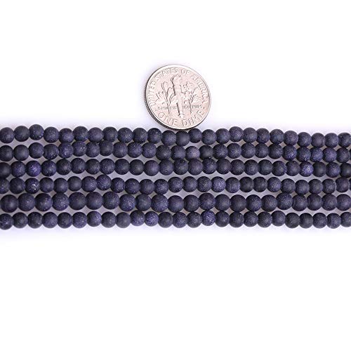 4mm Blue Sandstone Frosted Matte Unpolished Round Spacer Beads for Jewelry Making Strand 15 inch - color: Blue Sandstone, size: 4mm
