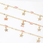 YOUBEIYEE 16.4 Feet Star Link Chain for Jewelry Making Women Necklace Chain Roll, Gold Plated Cable Chains Bulk with Jump Rings and Lobster Clasps - color: Gold Star