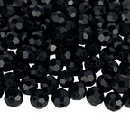 Jmassyang 100 Pieces 8mm Faceted Round Crystal Glass Beads Spacer Beads for Jewelry Making, Bracelets Necklaces Earrings Wind Chimes Suncatchers(Black) - color: Black, size: 8mm