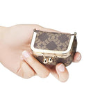 Royal Bagger Genuine Cow Leather Mini Jewelry Box Women's Coin Purse Solid Color Kiss Lock Change Pouch Casual Style Small Storage Bag for Women 1894 (Dark Blue 6894) - color: Dark Blue 6894