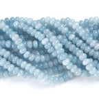 76pcs 5x8mm Natural Aquamarine Stone Rondelle Spacer Loose Beads Abacus Disk Stone Round Loose Gemstone Beads for Jewelry Making DIY Bracelet Necklace - color: Aquamarine, size: 5x8mm Abacus Disk