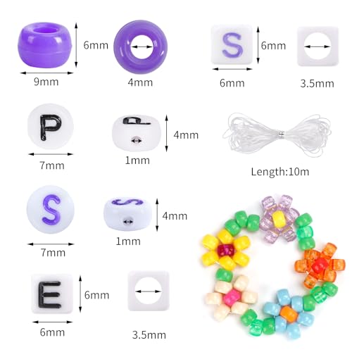 QUEFE 5 Boxes Bracelet Making Kit 120 Colors Pony Beads Kandi Beads Kit 4700pcs Kandi Starter Kit Rave Beads Friendship Bracelets with Letter Bead Pony Beads Kit for Beginners - color: 120-color