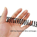 YEQIN 12 Gauge Aluminum Wire, 105 Feet 2mm Bendable Metal Craft Wire for Sculpting, Armature, Jewelry Making, Floral Making, Doll Making, Modelling, Crafting, Bonsai Training (Black) - color: Black