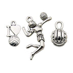 Youdiyla 45 Volleyball Charms Collection, Bulk I Love Sport Volleyball Girl Ball Fitness Charms Metal Pendant Craft Supplies Findings for Necklace and Bracelet Jewelry Making HM322 - color: Volleyball Charms-45pcs