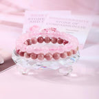NCB 2.3-Piece 4mm Natural Crystal Gemstone Stretch Bracelets – Handmade Reiki Energy Healing Jewelry for Meditation,Yoga, Unisex - color: 2PCS ( Pink Quartz+Rhodochrosite ), size: 8mm